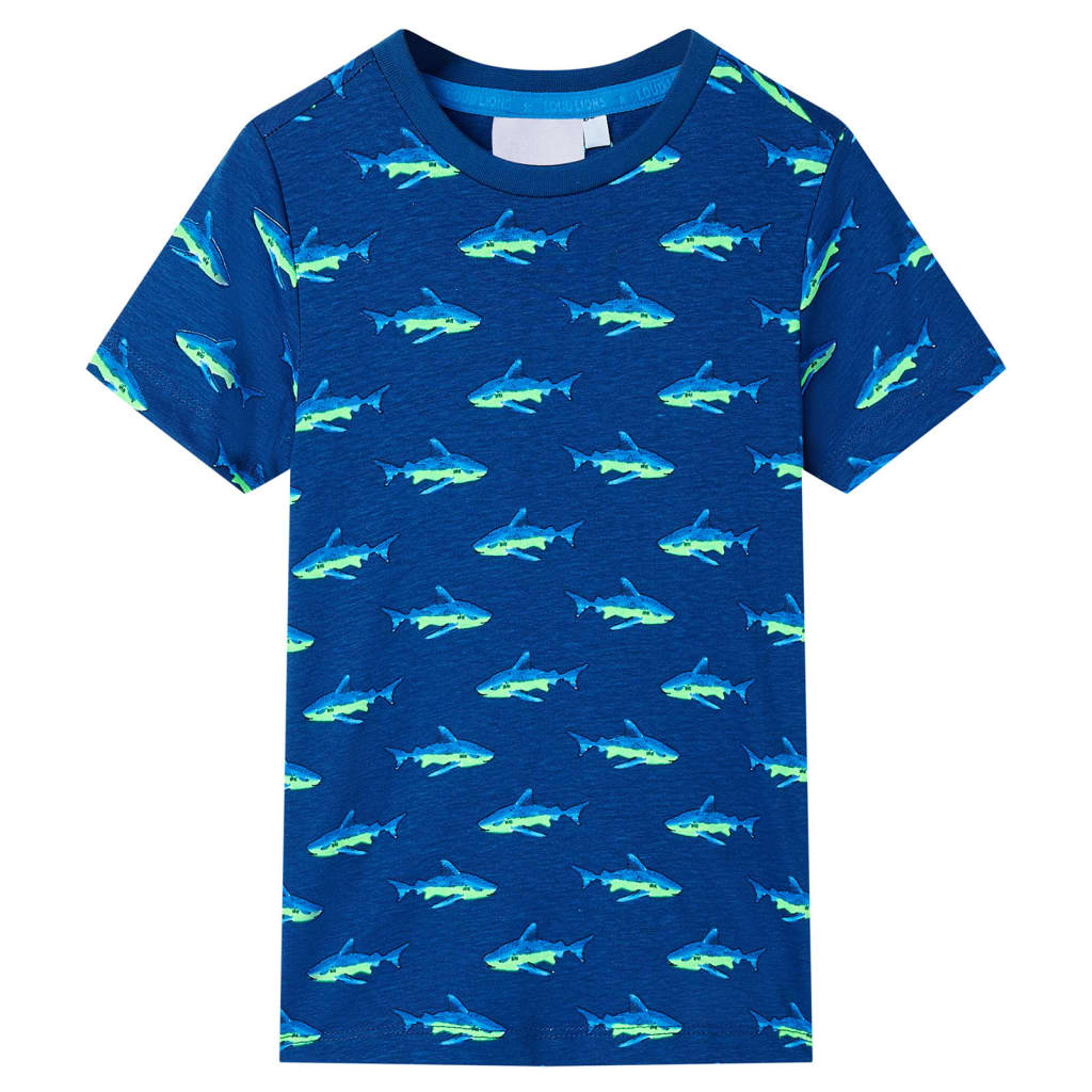 Vaikiški marškinėliai, tamsiai mėlynos spalvos, 116 dydžio