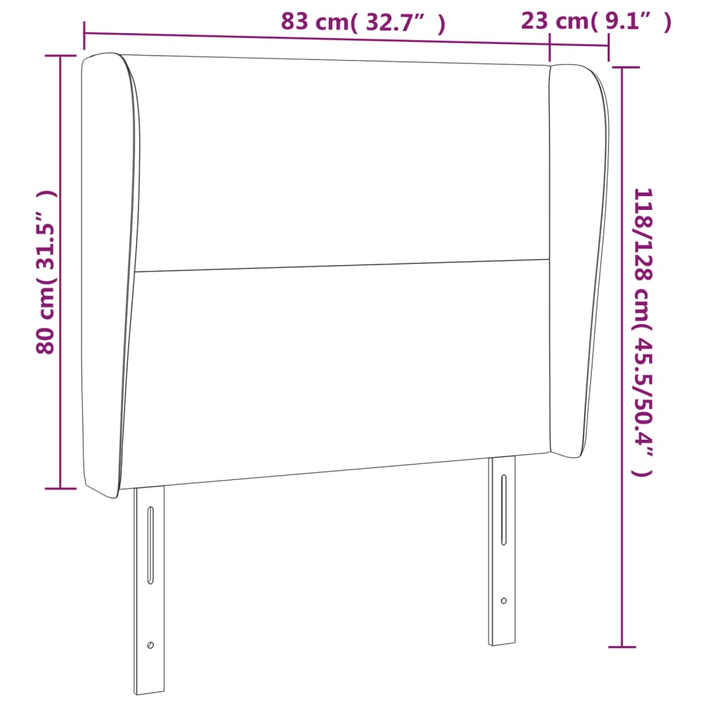 vidaXL Galvūgalis su auselėmis, mėlynas, 83x23x118/128cm, audinys