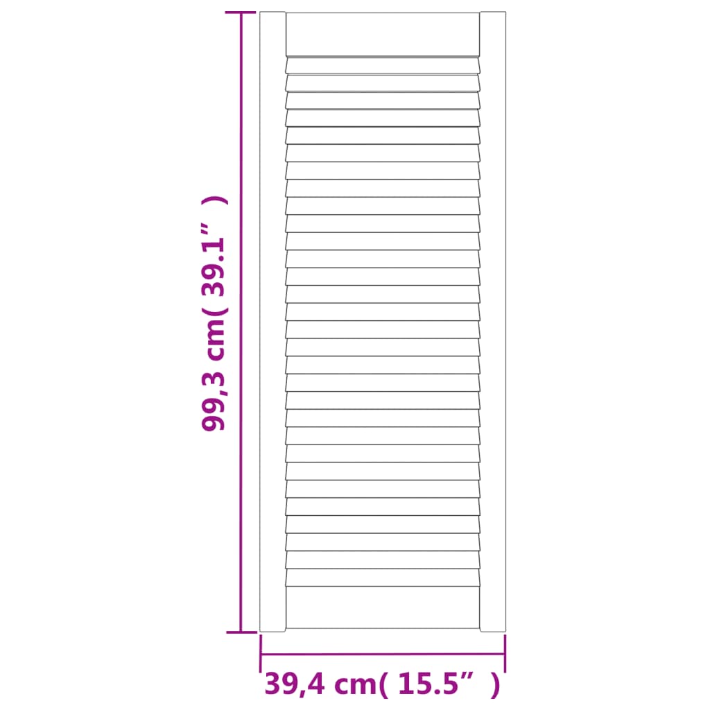 vidaXL Spintelės durelės, 2vnt., 99,3x39,4cm, pušis, žaliuzių dizaino