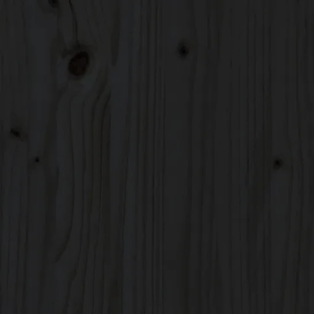 vidaXL Sodo daiktadėžė, juoda, 121x55x64cm, pušies medienos masyvas