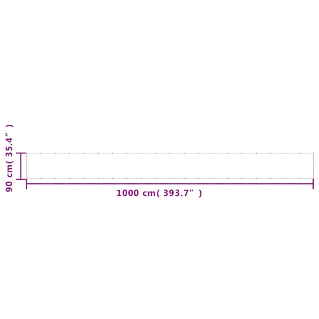 vidaXL Balkono pertvara, balta, 90x1000cm, 100% oksfordo poliesteris