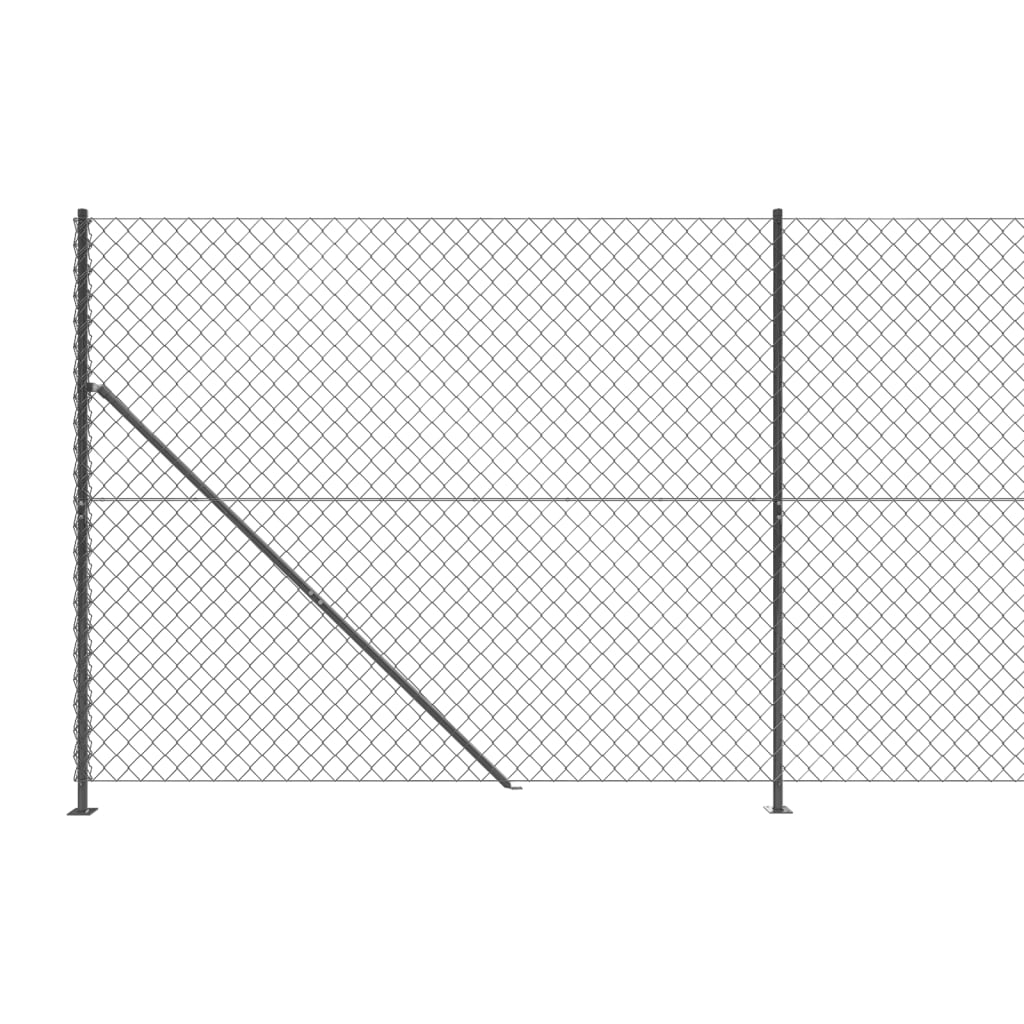 vidaXL Tinklinė tvora su flanšais, antracito spalvos, 1,4x10m