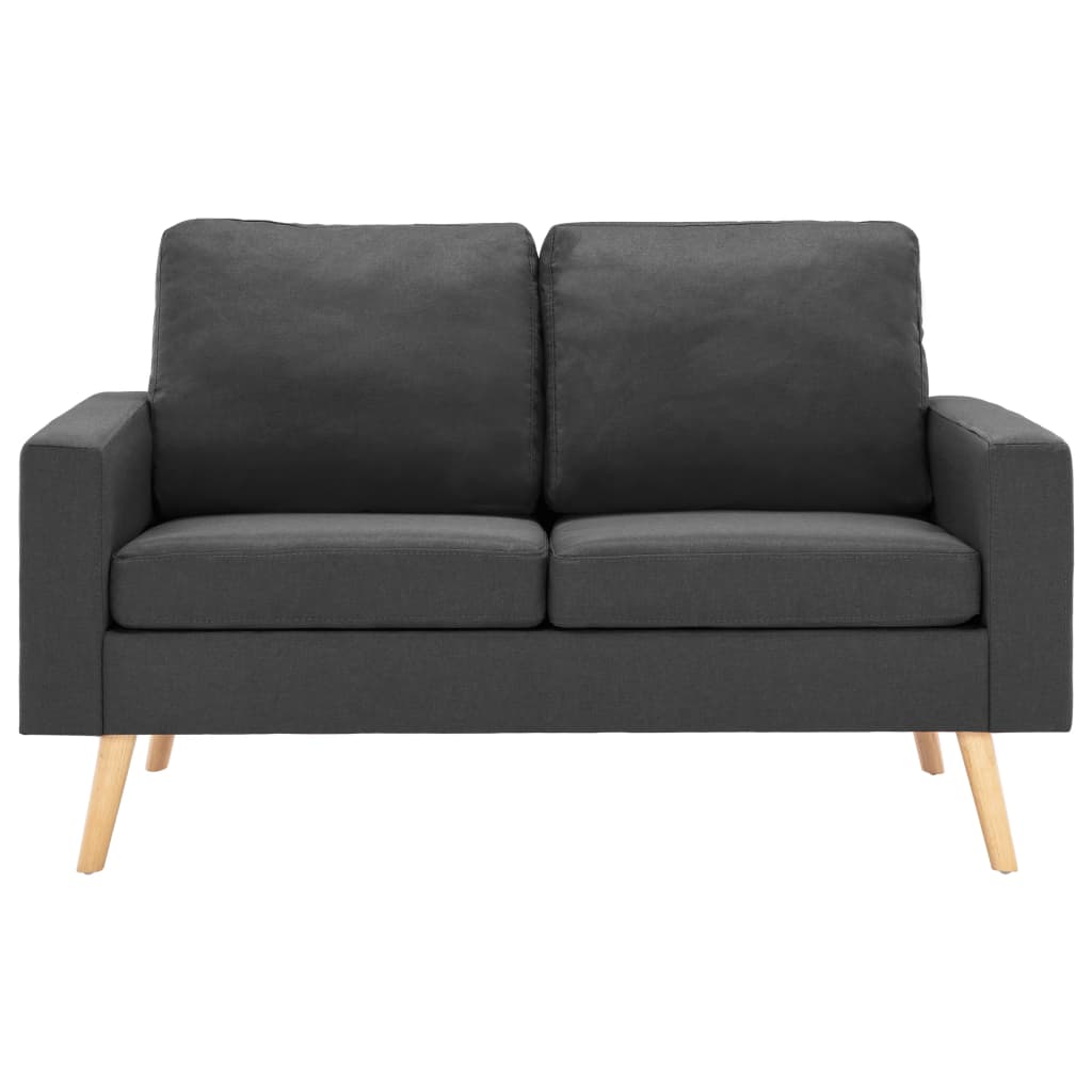 vidaXL Dvivietė sofa, tamsiai pilkos spalvos, audinys