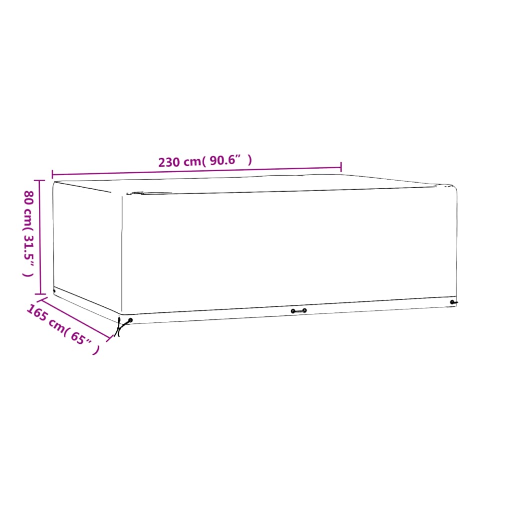 vidaXL Sodo baldų uždangalai, 2vnt., 230x165x80cm, 12 kilpučių