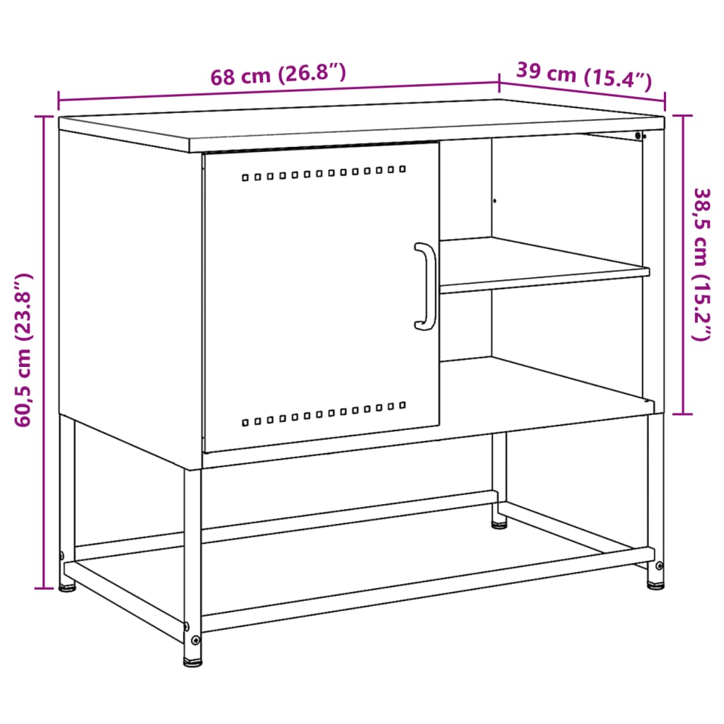 vidaXL Televizoriaus spintelė, rožinė, 100,5x39x60,5cm, plienas