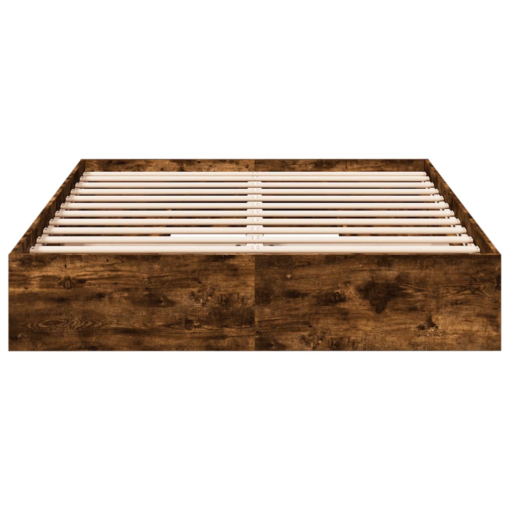 vidaXL Lovos rėmas su stalčiais, dūminio ąžuolo, 160x200cm, mediena