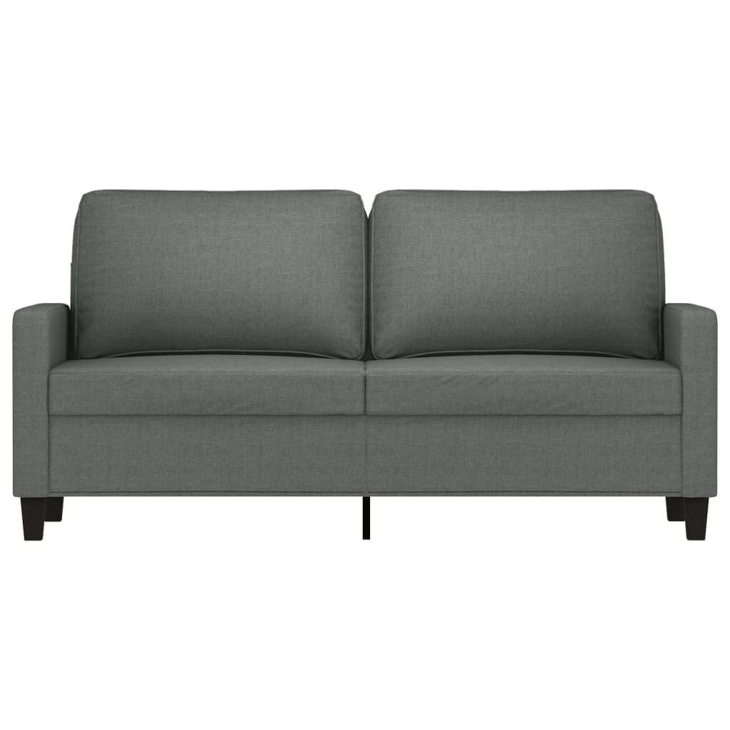 vidaXL Dvivietė sofa, tamsiai pilkos spalvos, 140cm, audinys