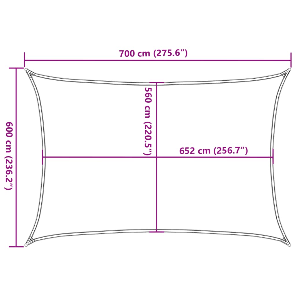 vidaXL Burė nuo saulės, smėlio, 7x6m, 100% oksfordo poliesteris