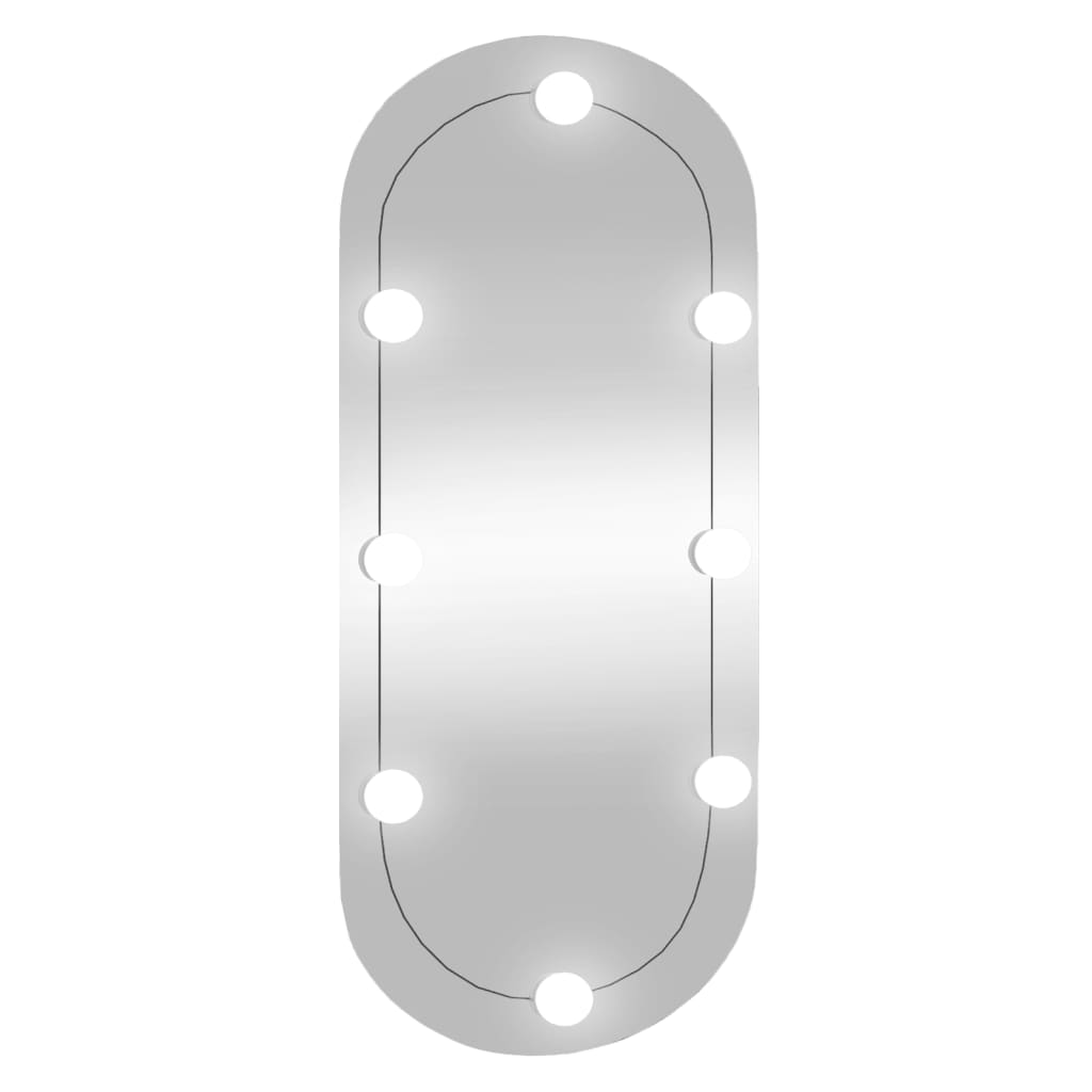 vidaXL Sieninis veidrodis su LED lemputėmis, 35x80cm, stiklas