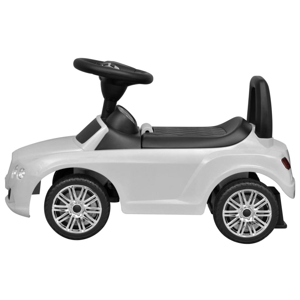 vidaXL Kojomis varomas vaikiškas automobilis, baltos spalvos