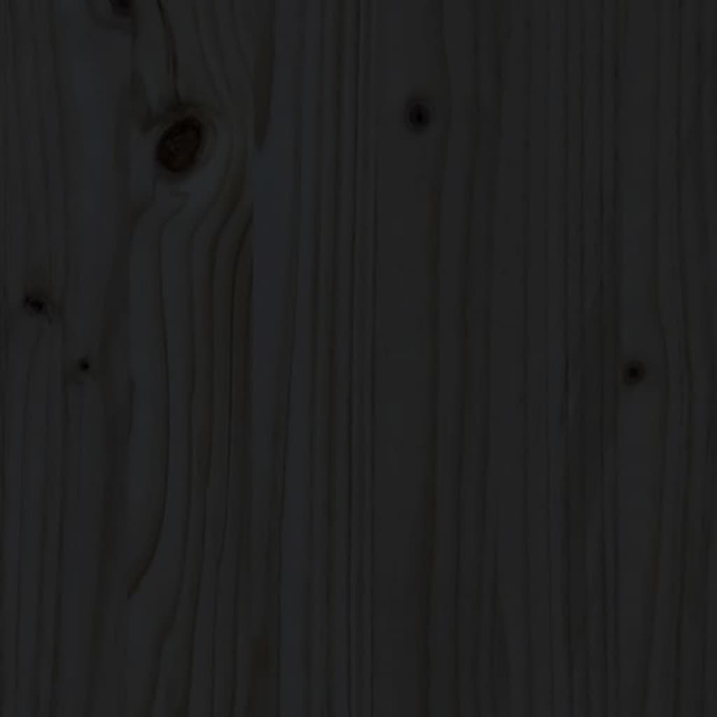 vidaXL Sieninis galvūgalis, juodas, 185x3x110cm, pušies masyvas