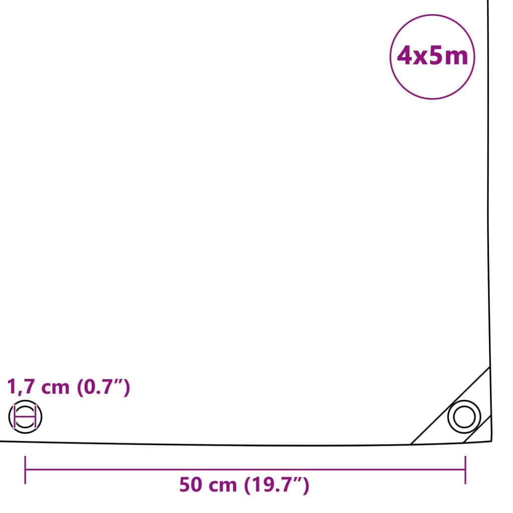 vidaXL Tentas, juodos spalvos, 4x5m, 650g/m²