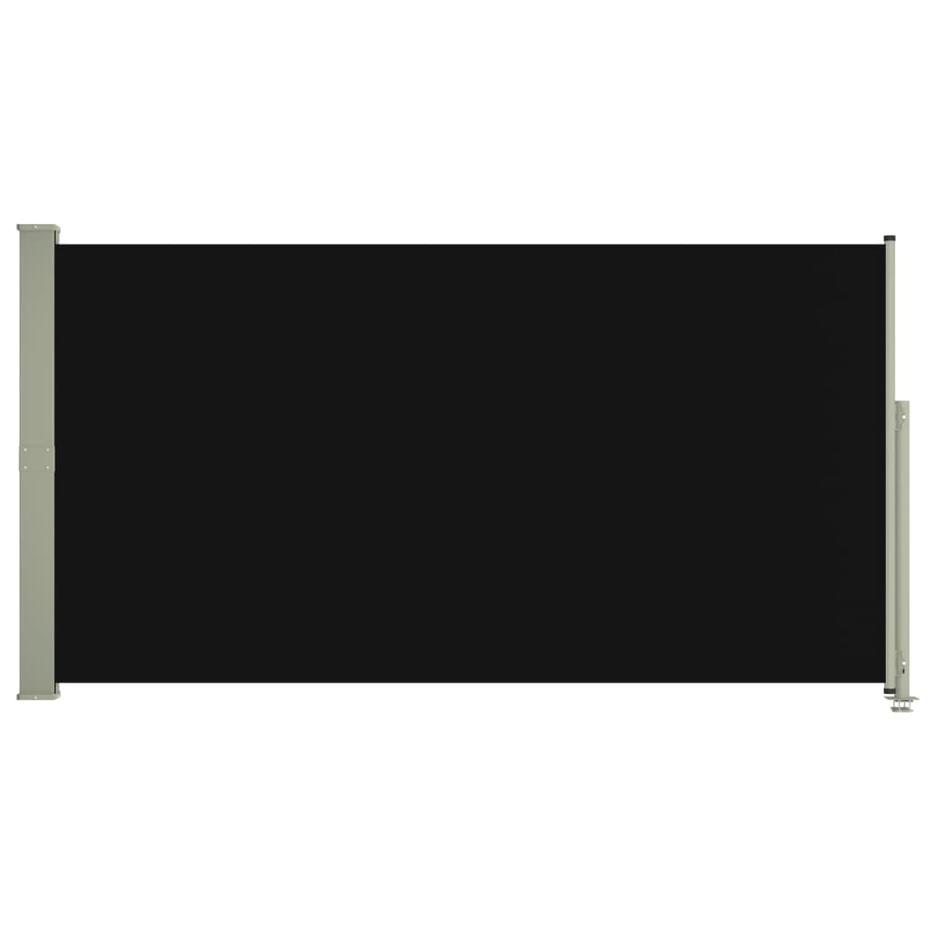 vidaXL Ištraukiama šoninė kiemo pertvara, juodos spalvos, 160x300cm