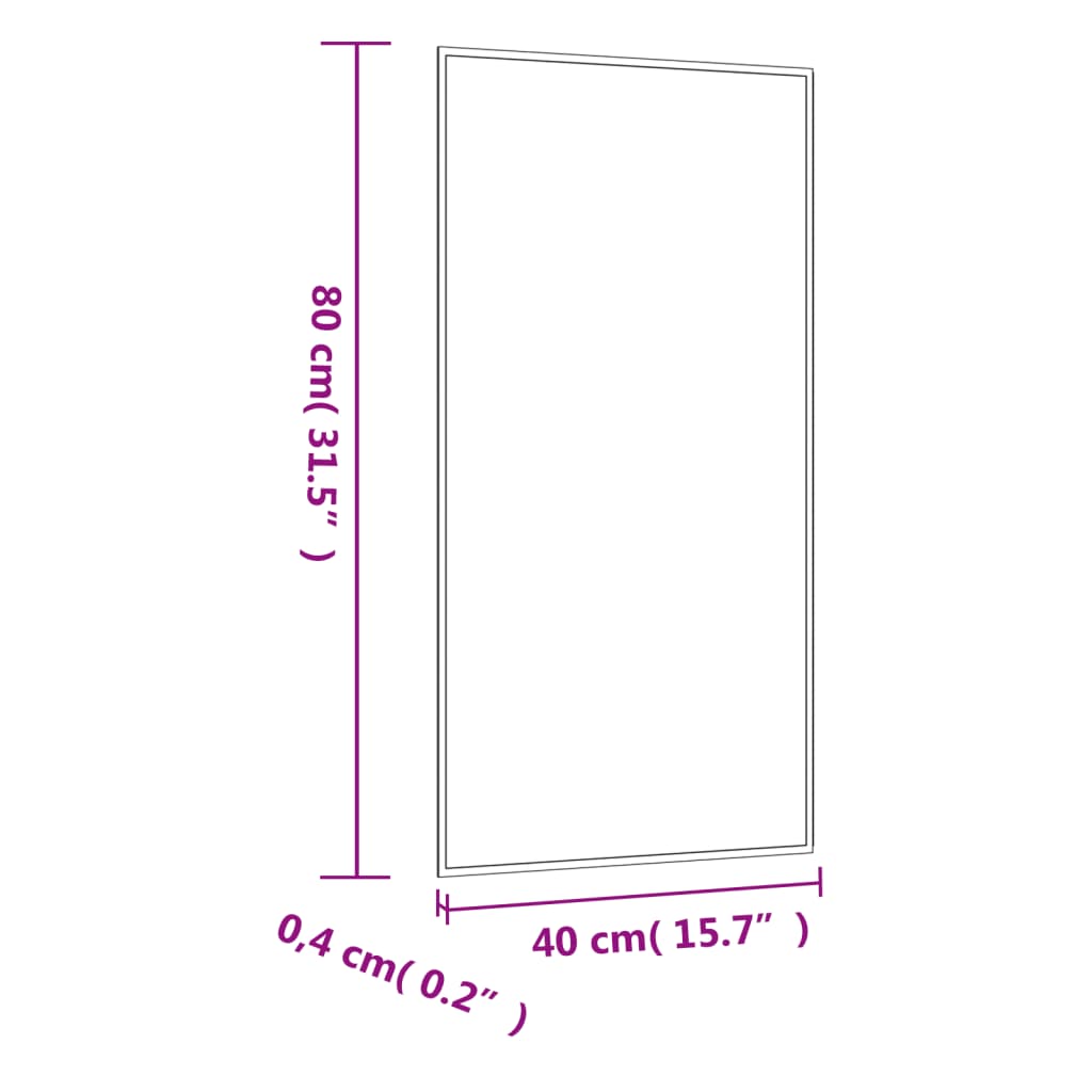 vidaXL Sieninis veidrodis, 40x80cm, stiklas, stačiakampis