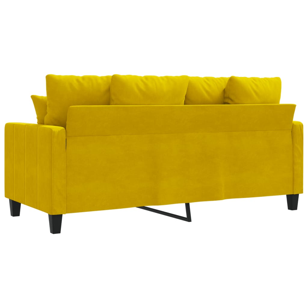 vidaXL Dvivietė sofa, geltonos spalvos, 140cm, aksomas