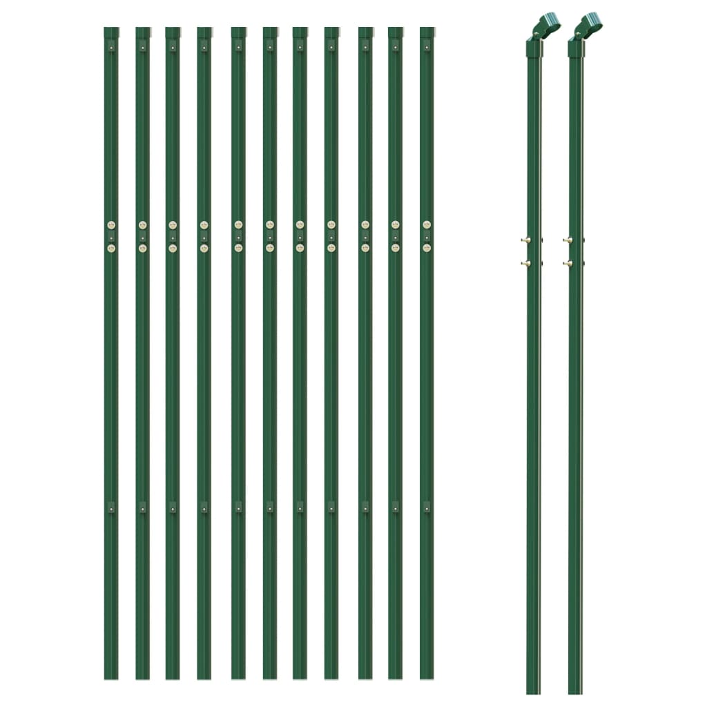 vidaXL Vielinė tinklinė tvora, žalia, 1x25m, galvanizuotas plienas