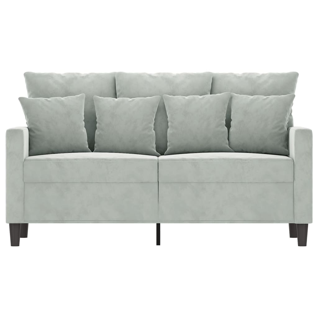 vidaXL Dvivietė sofa, šviesiai pilkos spalvos, 120cm, aksomas