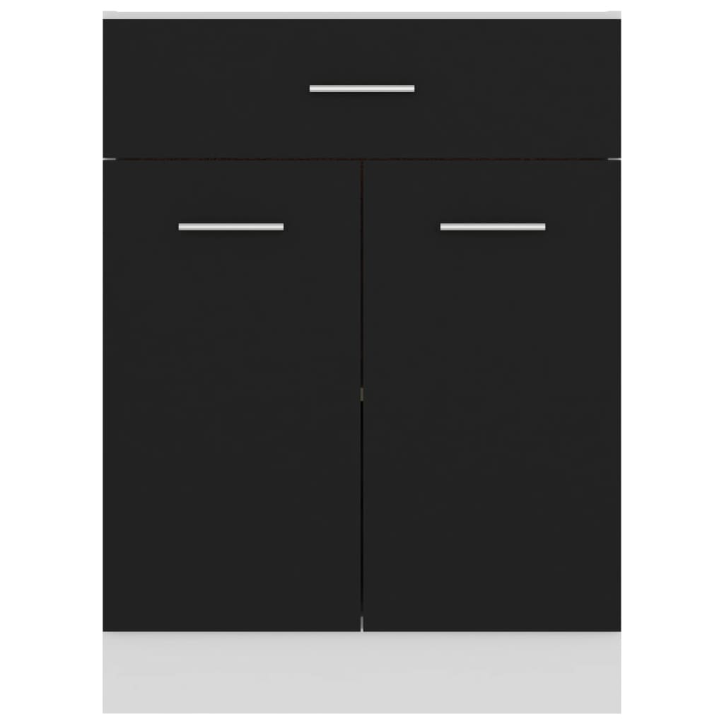 vidaXL Apatinė spintelė su stalčiumi, juoda, 60x46x81,5cm, mediena