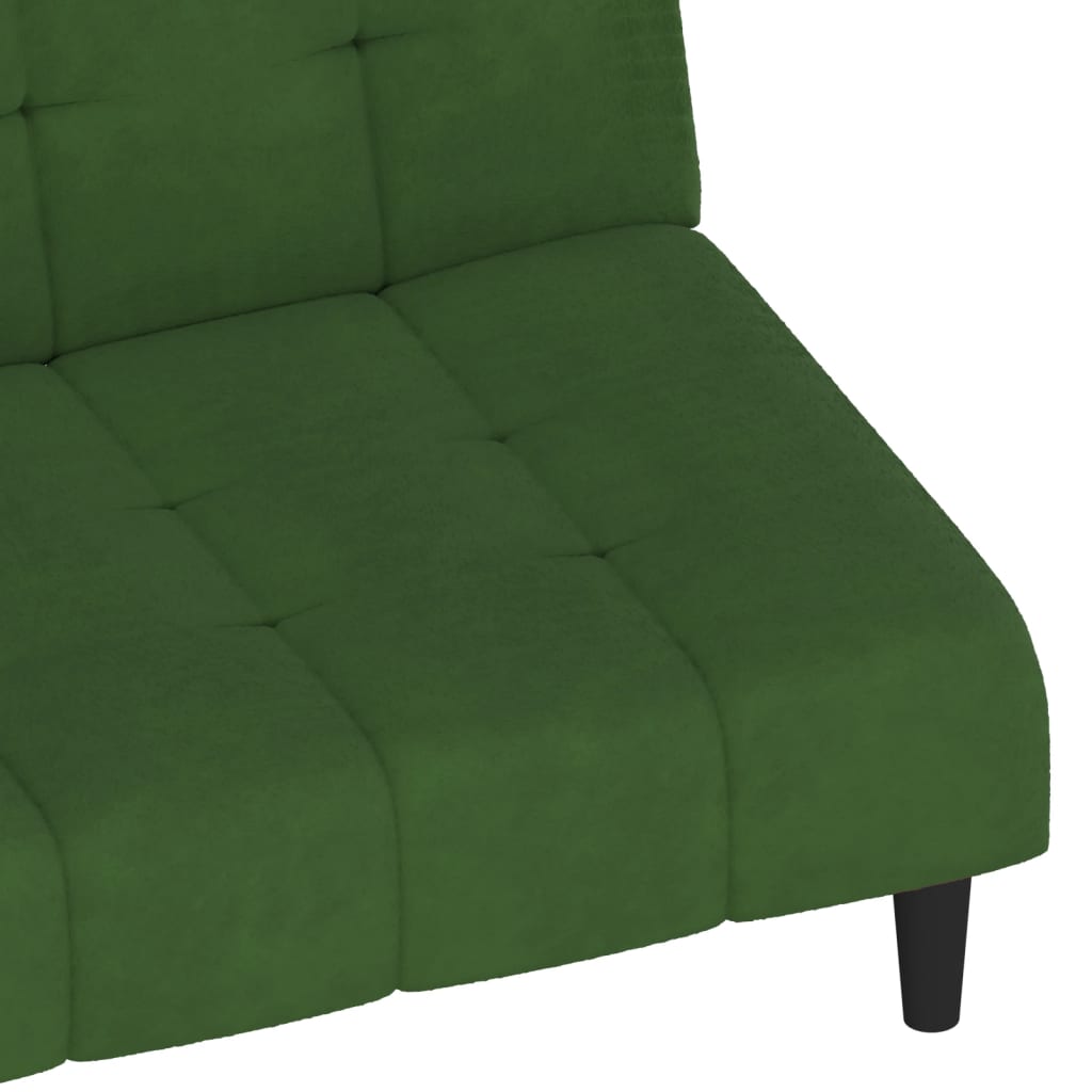 vidaXL Dvivietė sofa-lova, tamsiai žalios spalvos, aksomas