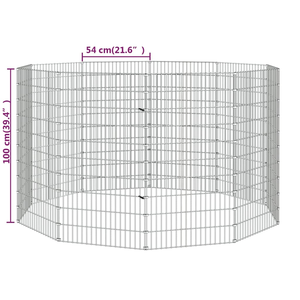 vidaXL Aptvaras gyvūnams, 10 segmentų, 54x100cm, galvanizuota geležis