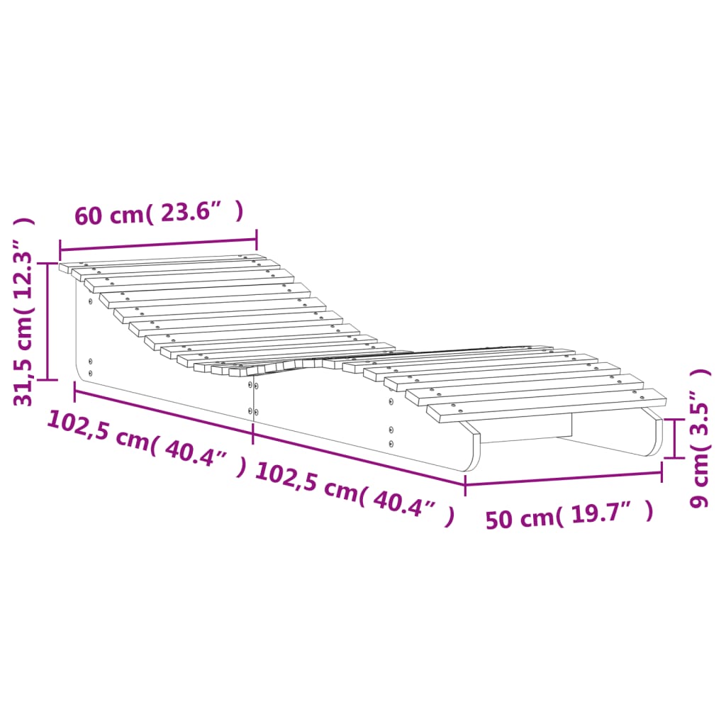 vidaXL Saulės gultai, 2vnt., 205x60x31,5cm, pušies medienos masyvas