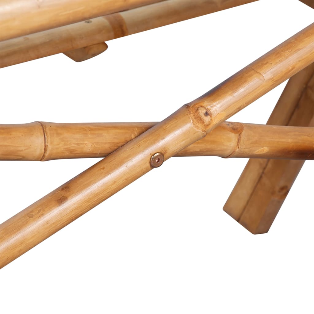 vidaXL Iškylų stalas, 115x115x81cm, bambukas