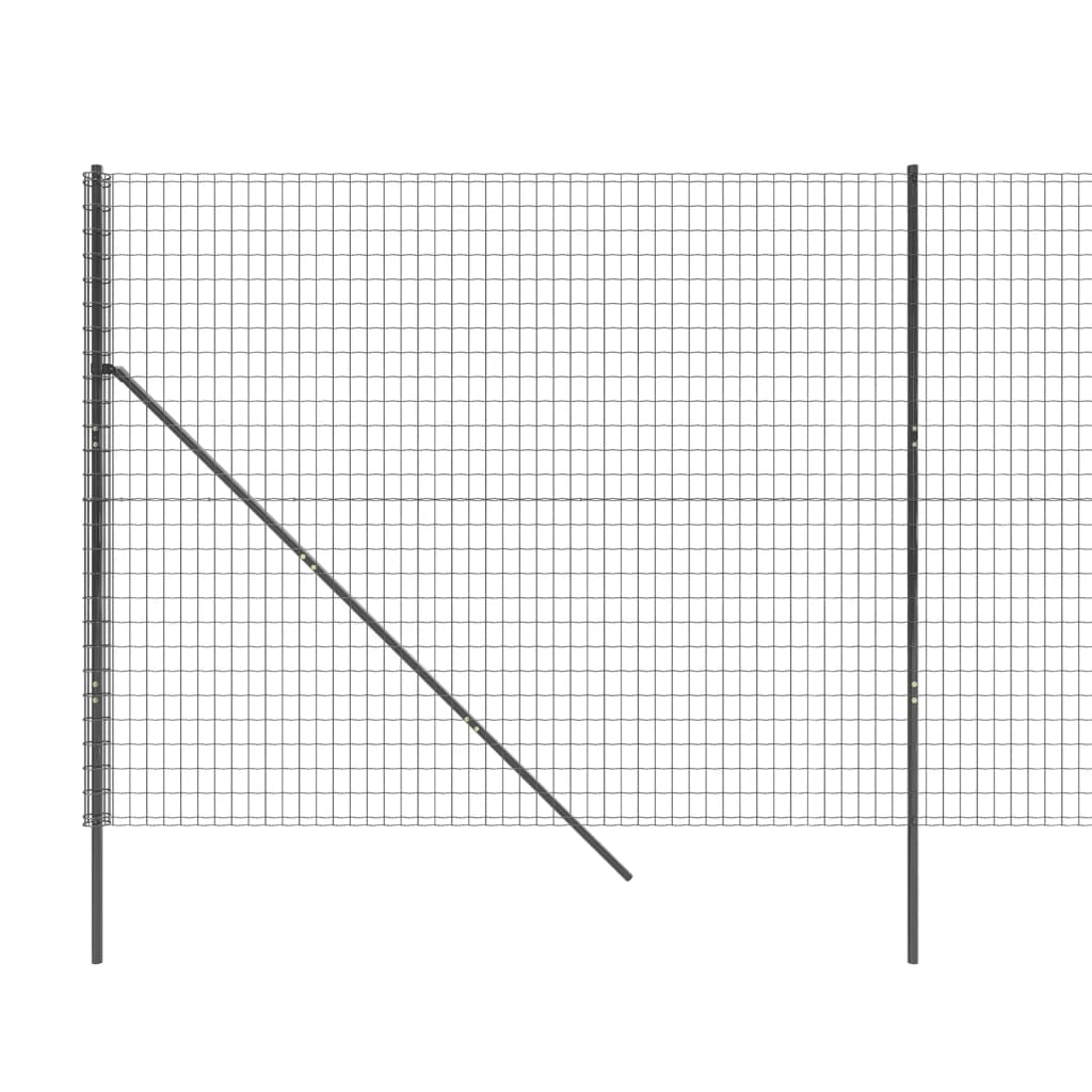 vidaXL Vielinė tinklinė tvora, antracito, 1,4x25m, plienas