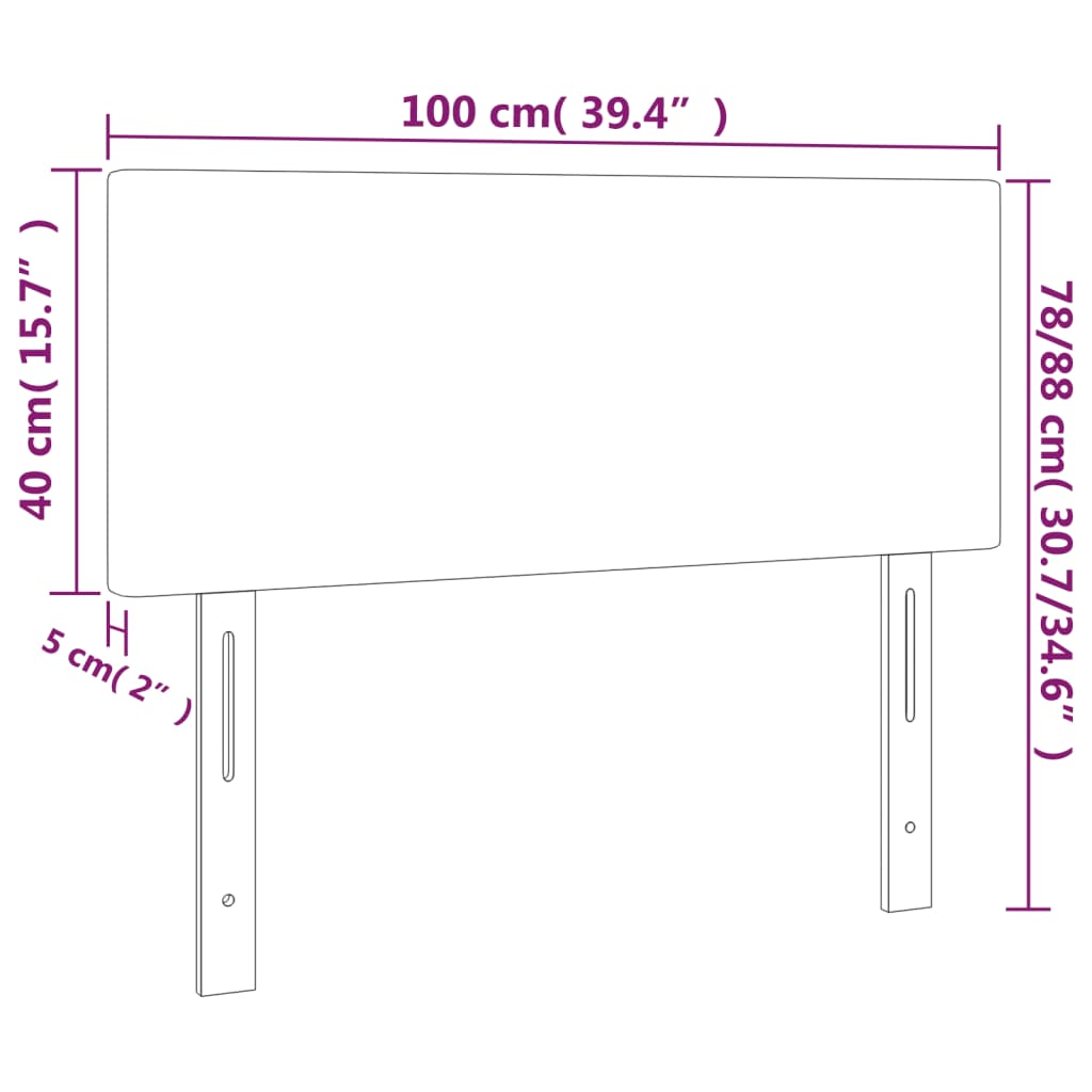 vidaXL Galvūgalis su LED, rožinės spalvos, 100x5x78/88 cm, aksomas