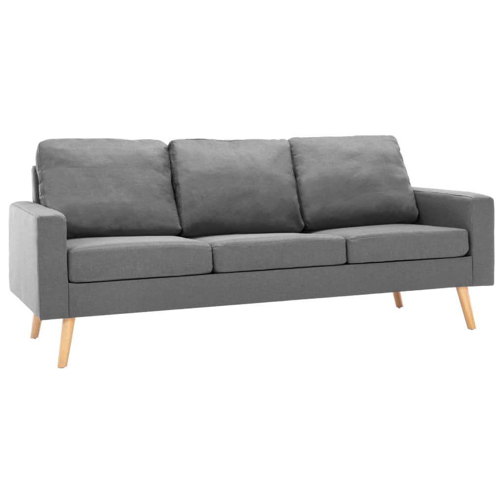 vidaXL Trivietė sofa, šviesiai pilkos spalvos, audinys