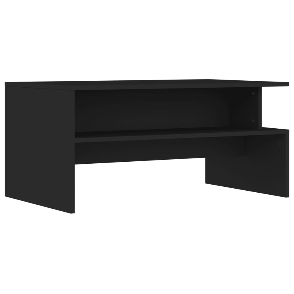 vidaXL Kavos staliukas, juodas, 90x55x42,5cm, apdirbta mediena