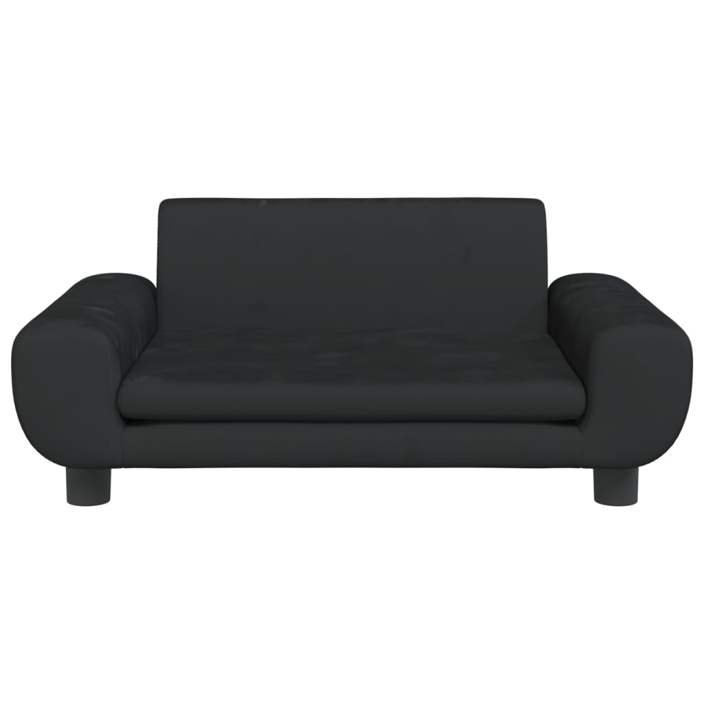 vidaXL Vaikiška sofa, juodos spalvos, 70x45x33cm, aksomas