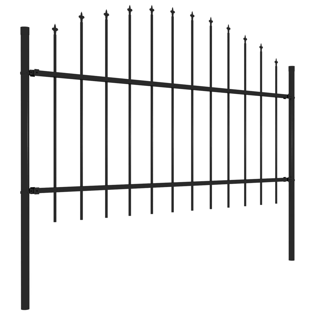 vidaXL Sodo tvora su iečių viršug., juoda, (1-1,25)x8,5m, plienas
