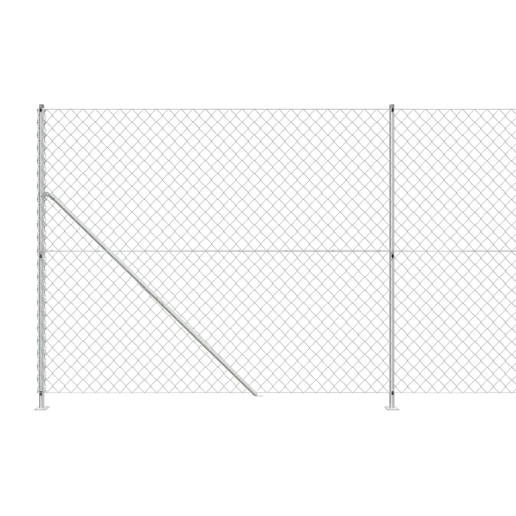 vidaXL Tinklinė tvora su flanšais, sidabrinės spalvos, 1,8x10m