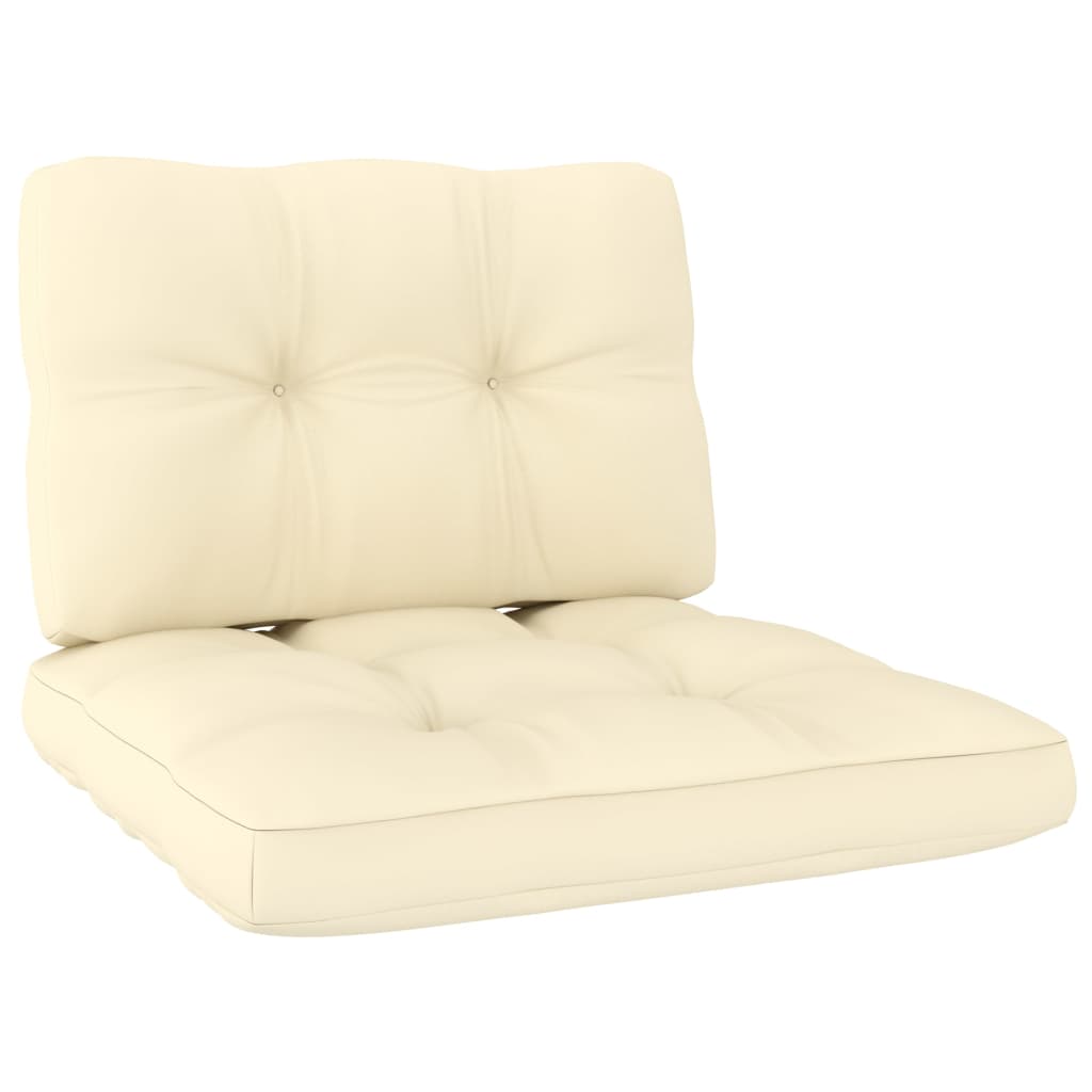 vidaXL Sodo kėdė su kreminėmis pagalvėmis, impregnuota pušies mediena