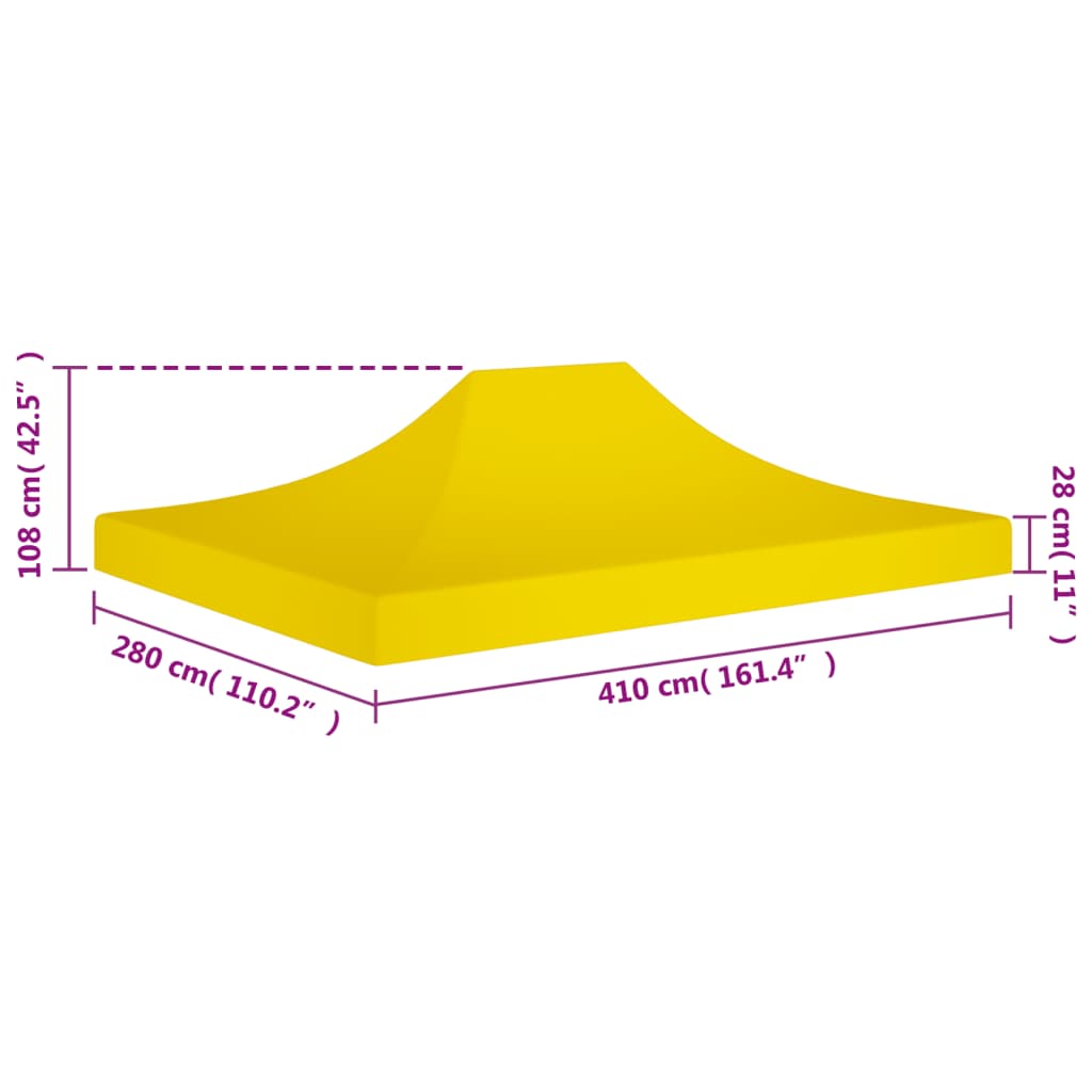 vidaXL Proginės palapinės stogas, geltonos spalvos, 4x3m, 270 g/m²