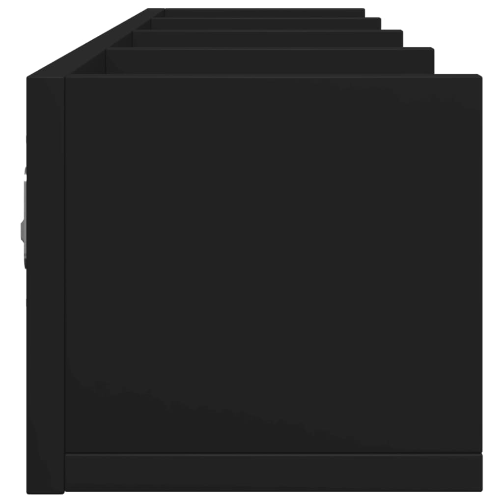 vidaXL Sieninės spintelės, 2vnt., juodos, 99x18x16,5cm, mediena