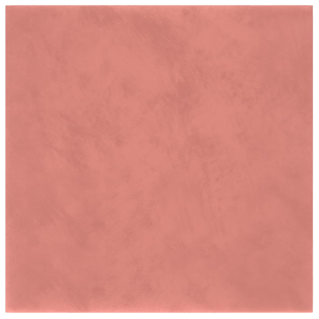 vidaXL Sienų plokštės, 12vnt., rožinės, 30x30cm, aksomas, 1,08m²