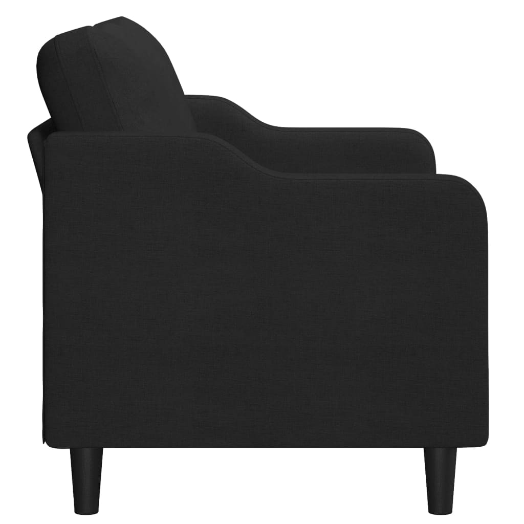 vidaXL Dvivietė sofa, juodos spalvos, 140cm, audinys