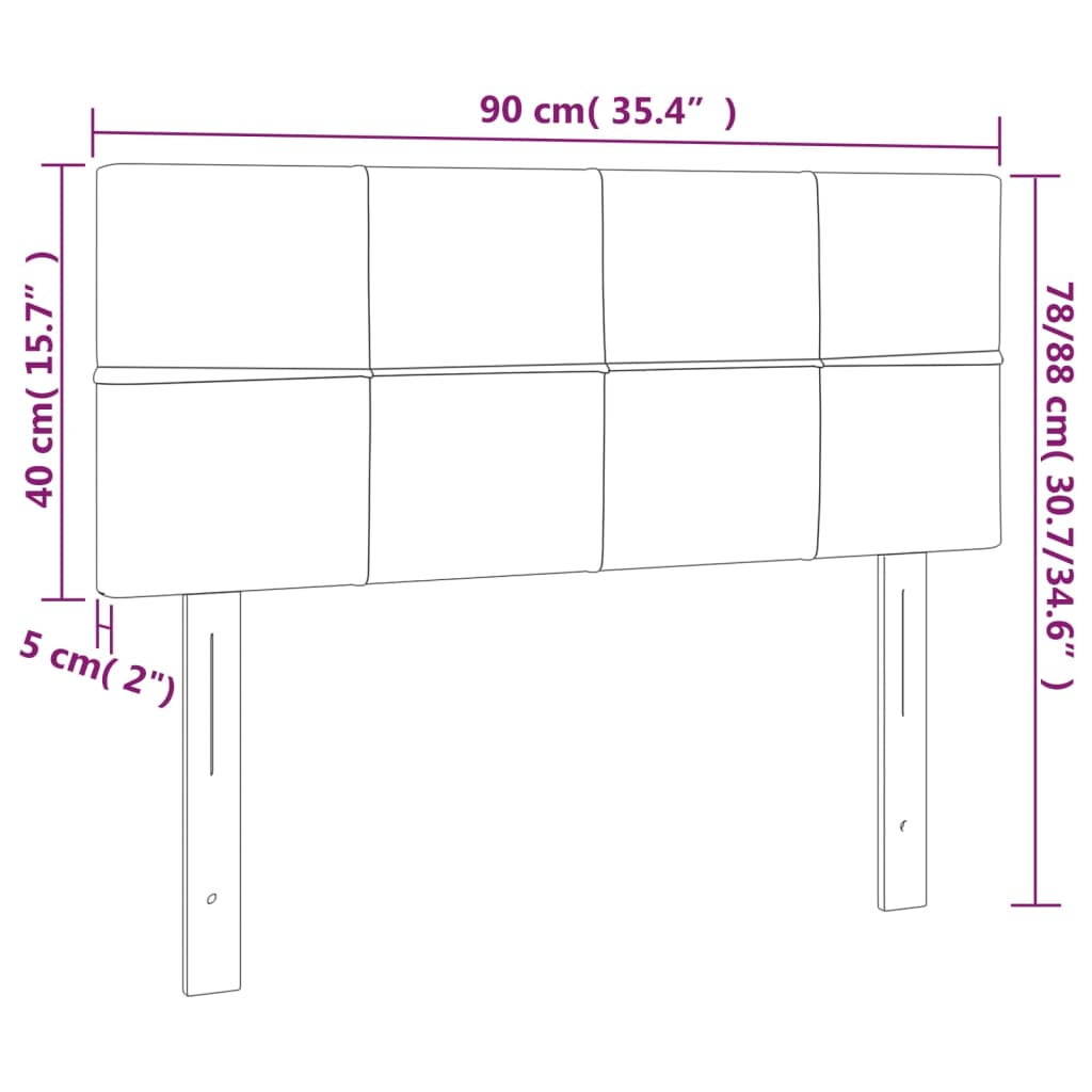 vidaXL Galvūgalis su LED, mėlynos spalvos, 90x5x78/88cm, audinys