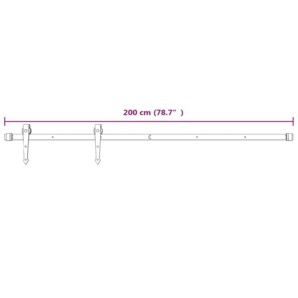 vidaXL Stumdomos durys su įrangos rinkiniu, 90x210cm, pušies masyvas