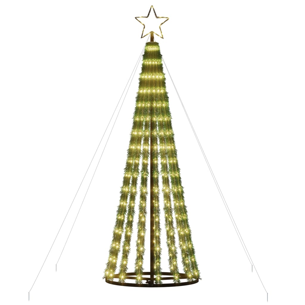 vidaXL Šviečianti Kalėdų eglutė, 180cm, 275 šiltos LED, kūgio formos