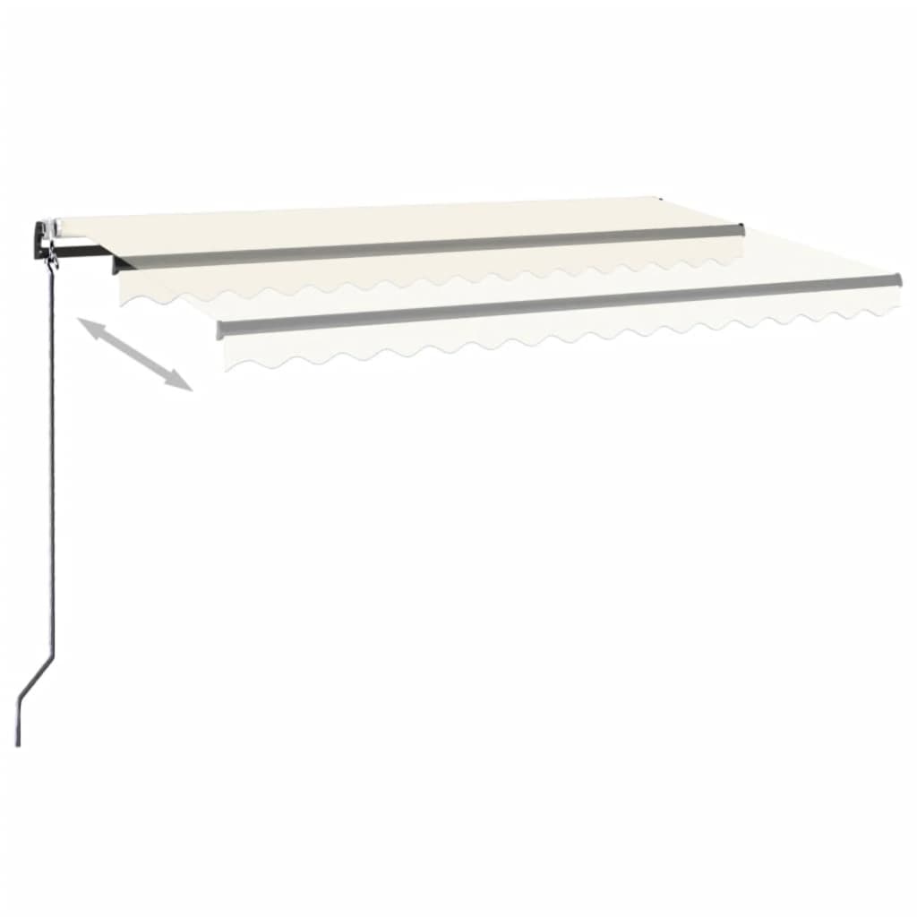 vidaXL Automatinė markizė su LED/vėjo jutikliu, kreminė, 450x350cm