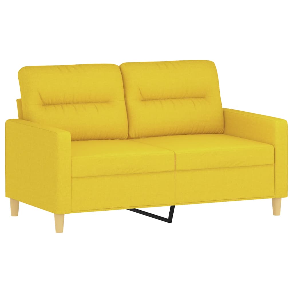 vidaXL Sofos komplektas su pagalvėlėmis, 3 dalių, geltonas, audinys