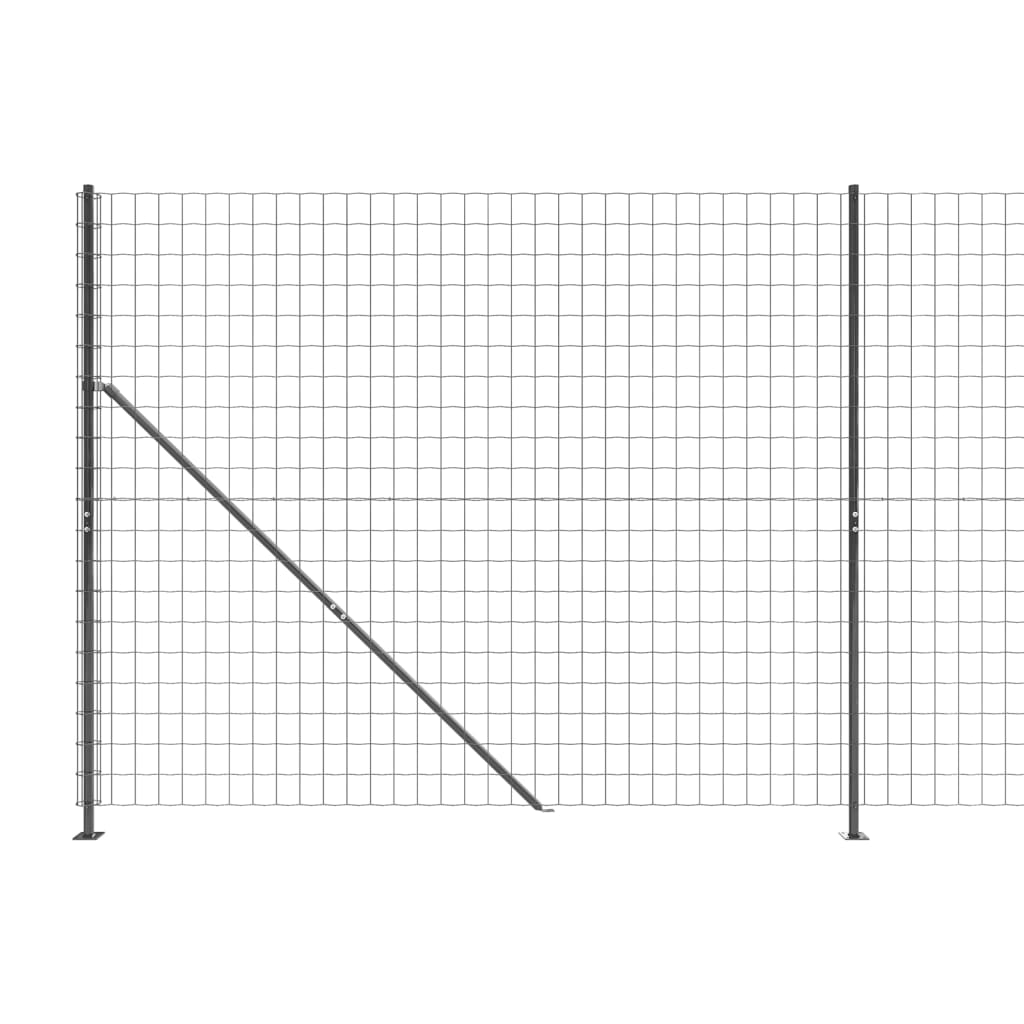 vidaXL Tinklinė tvora su flanšais, antracito spalvos, 1,4x10m