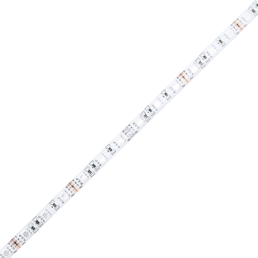 vidaXL Galvūgalis-spintelė su LED, rudas ąžuolo, 220x16,5x103,5cm
