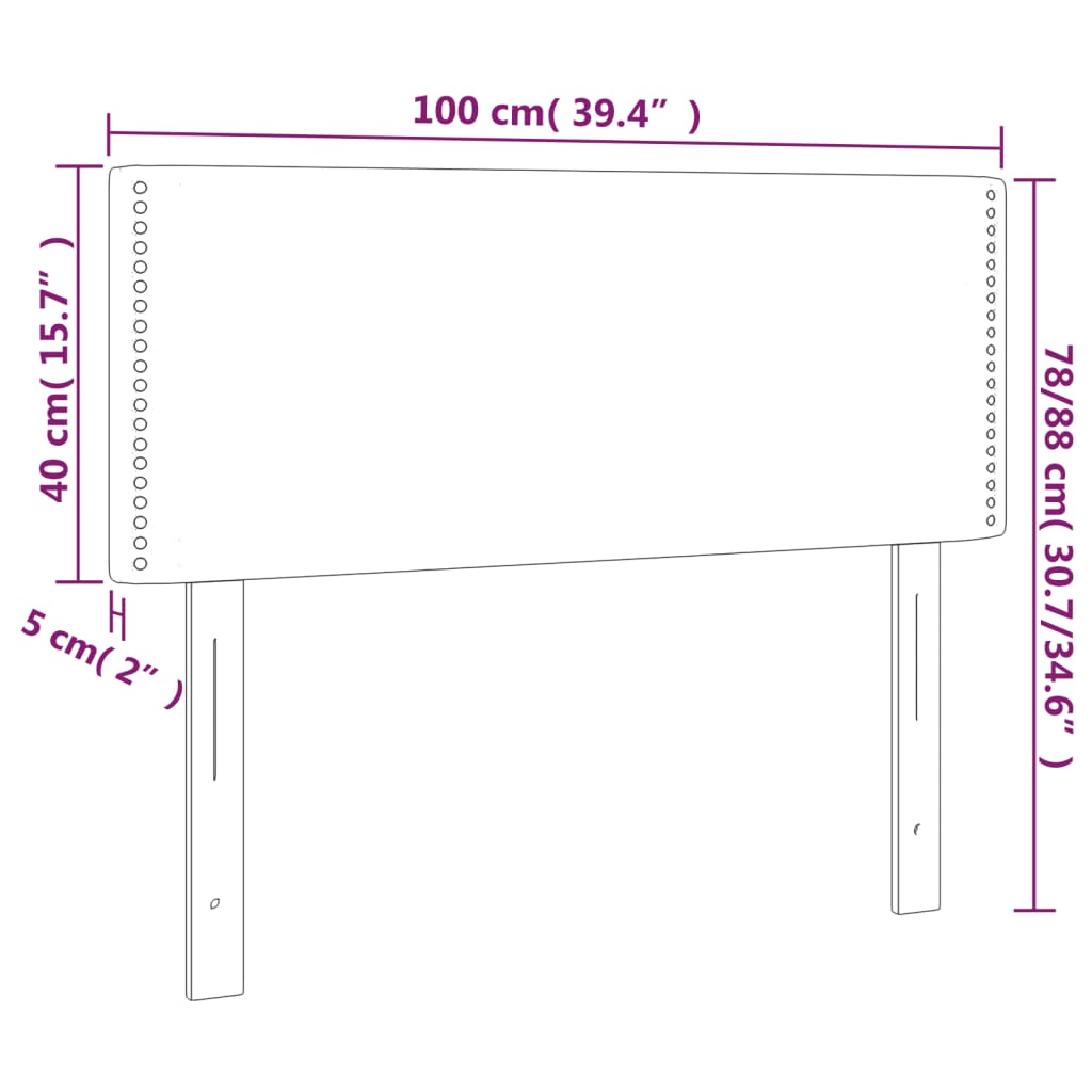 vidaXL Galvūgalis su LED, kapučino spalvos, 100x5x78/88cm