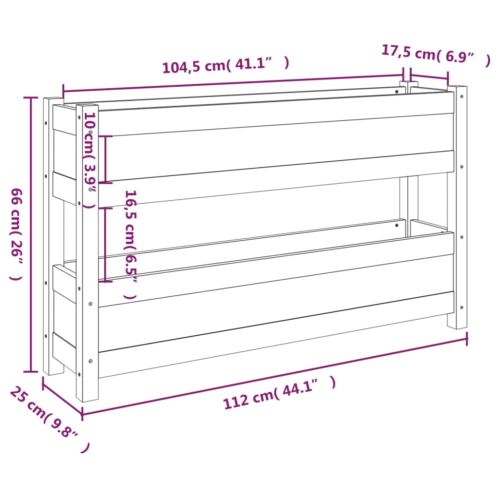 vidaXL Lovelis, baltos spalvos, 112x25x66cm, pušies medienos masyvas