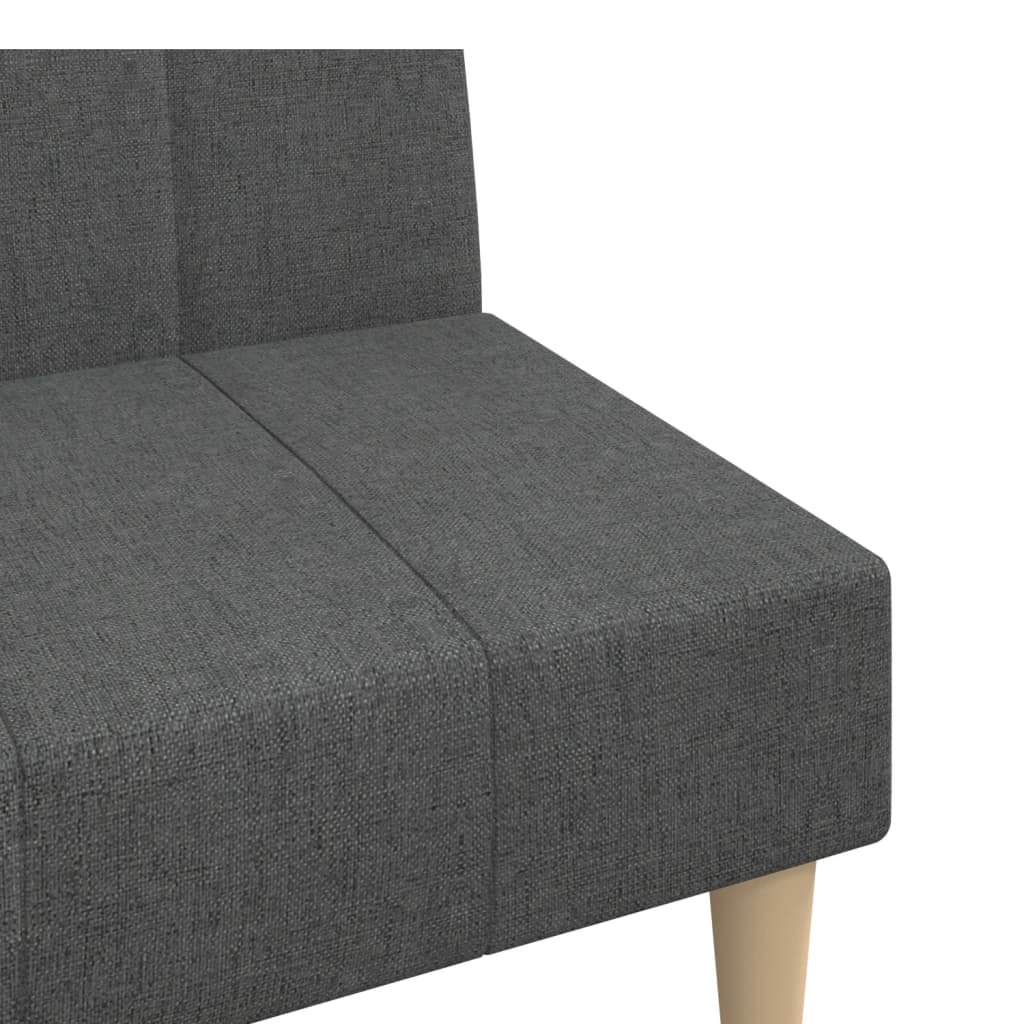 vidaXL Dvivietė sofa-lova, tamsiai pilkos spalvos, audinys