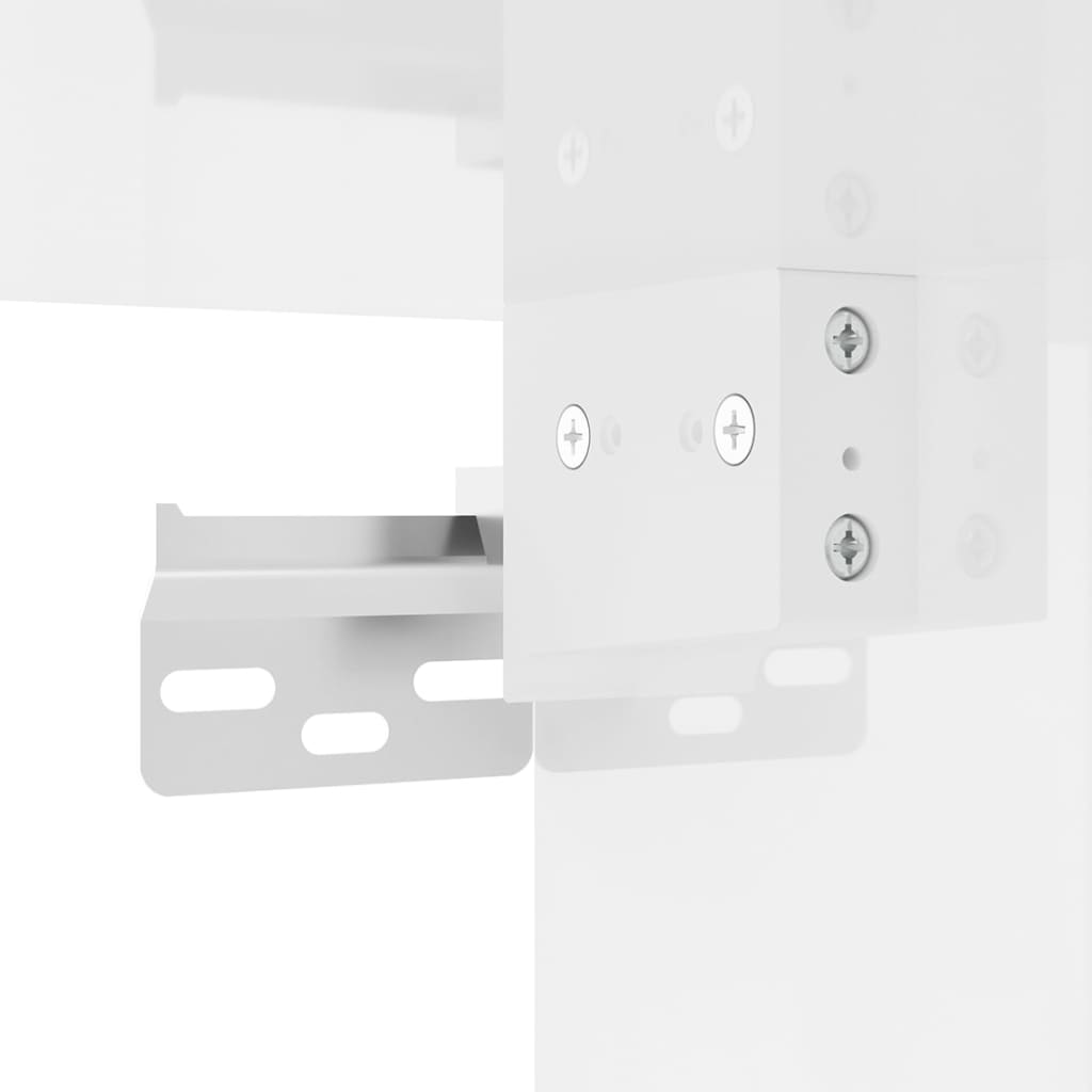 vidaXL TV spintelių komplektas, 4 dalių, baltas, mediena, blizgus