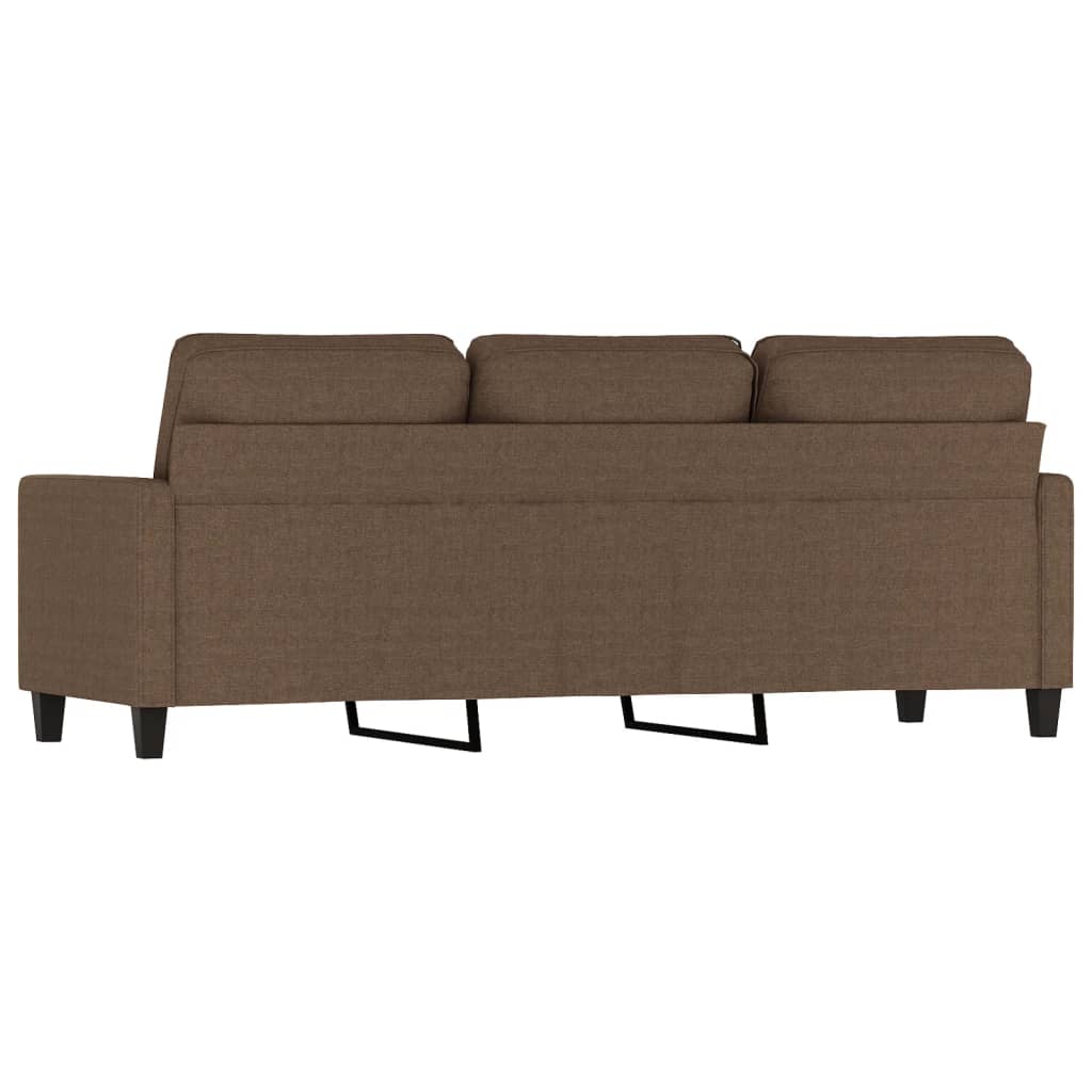 vidaXL Trivietė sofa, rudos spalvos, 180cm, audinys